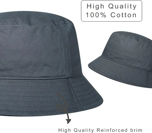Vista 25 de GADIEMKENSD Sombrero de pescador 100% algodón, unisex, protección solar UPF 50, ligero, plegable