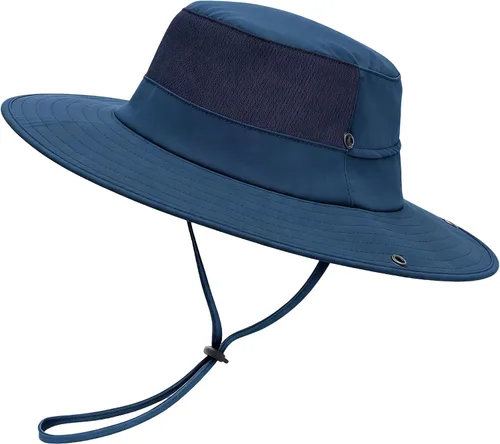 Vista 13 de Cooling Sun Bucket Hat, UPF 50+ Wide Brim Boonie Hat with Ponytail Hole 01 Gris claro