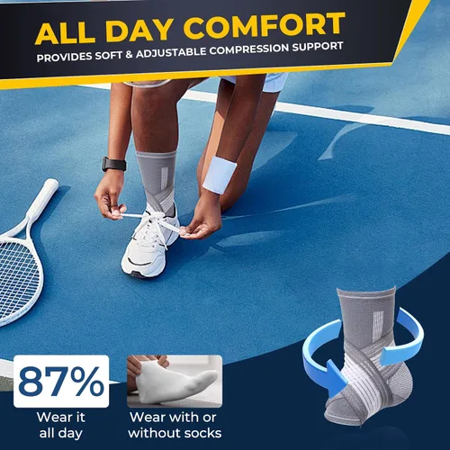 Vista 6 de NeoTech Care Tobillera ajustable (gris, talla M, 1 par)