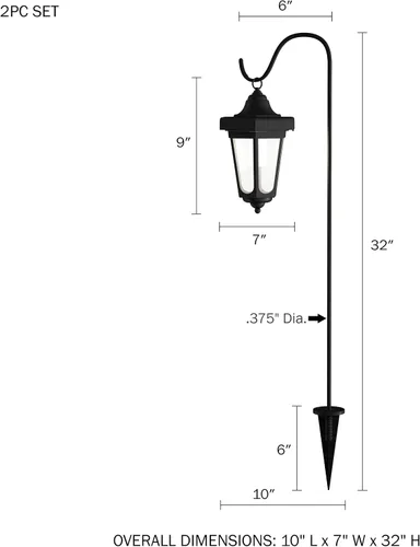 Vista 6 de Pure Garden 50-123 Linterna LED colgante solar (2 unidades), color negro