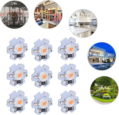Vista 5 de POCREATION 25 chips LED AXD-1W-5V, bombilla LED de chip de 5 V, bombilla de ahorro de energía de 200 lúmenes, 1 W, cuentas de lámpara LED de alta
