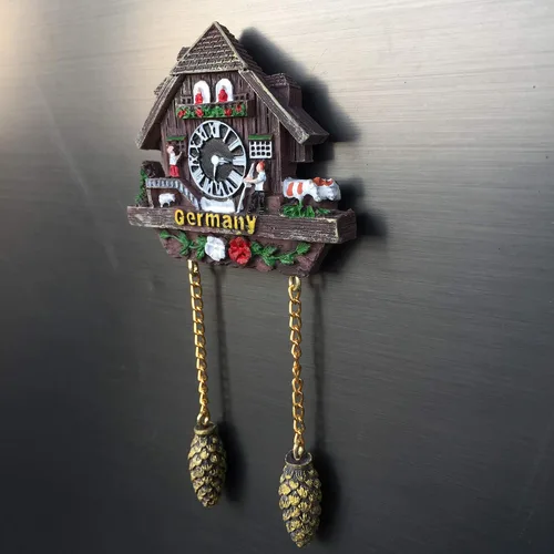Vista 6 de 3D Alemania Cuco Reloj Refrigerador Refrigerador Imán Turístico Souvenirs Hecho a Mano Resina Artesanía Pegatinas Magnéticas Hogar Cocina Decoración