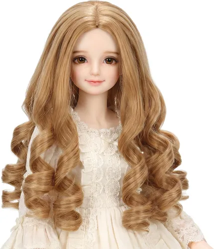 Vista 18 de Peluca larga recta de 8-9 pulgadas 1/3 BJD MSD DOD Pullip Dollfie peluca centro de separación DIY fabricación accesorios para el cabello