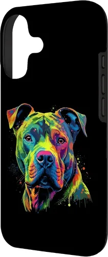 Vista 2 de Pit Bull Mom Dog Lover Colorful Artistic Pitbull Owner Women Case for iPhone 17