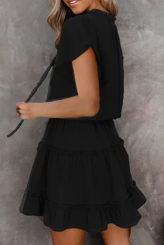 Vista 3 de YUETAN Vestido suelto sin mangas con cuello en V para mujer