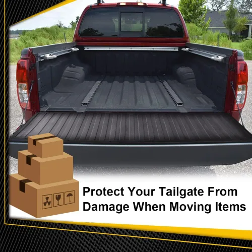 Vista 7 de PIT66 Protector de alfombrilla para puerta trasera de camioneta resistente, ajuste universal para todas las camionetas, forro de goma extra grueso