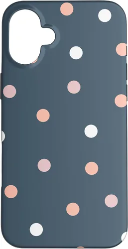 Vista 21 de iPhone 16 Polka Dot Gris Pastel Colorido, Mujeres Y Niñas Funda De Lunares