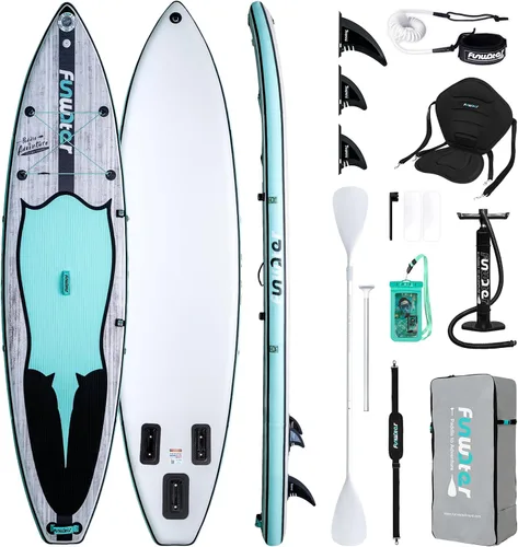 Vista 14 de FunWater Inflatable Stand Up Paddle Board with Premium SUP Paddleboard Accessories, Anti-Slip EVA Deck, 11'6''/11'/10'6'' Paddle Boards for Adults &