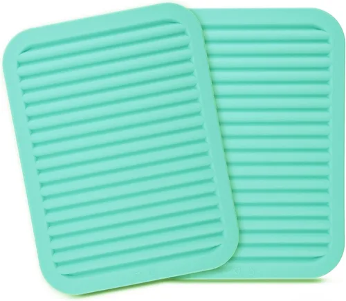 Vista 17 de Salvamanteles para platos, salvamanteles de silicona versátiles para cocina, tapete de platos y soporte para ollas para encimera, tapete resistente