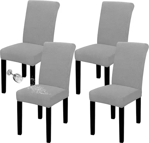 Vista 66 de Easy-Going - Juego de 2 fundas para sillas de comedor 100% impermeables, de tela Jacquard elástica, fundas protectoras removibles y lavables