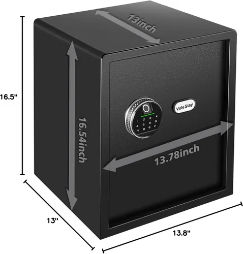 Vista 7 de Caja de seguridad biométrica para el hogar, caja de seguridad para pistola de huellas dactilares, caja de dinero para joyas, pistola de dinero