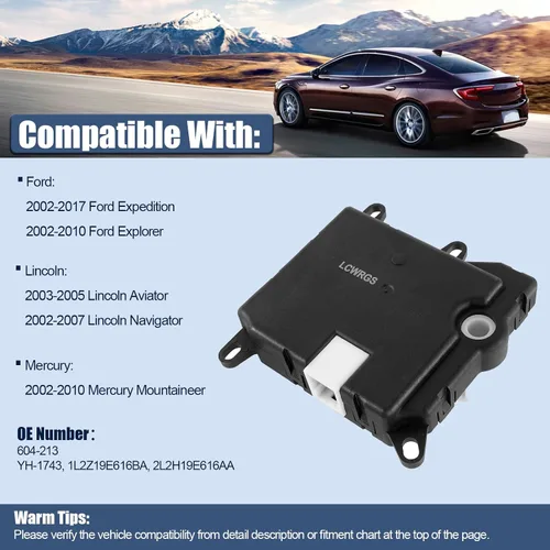 Vista 2 de LCWRGS Actuador de puerta de mezcla trasera para Ford Expedition 2002-2017, Ford Explorer 2002-2010, Lincoln/Mercury, Actuador de puerta de aire