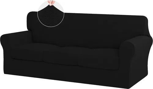 Vista 18 de ISSUNTEX 2 Piezas Fundas para Silla y Sofá de Alta Elasticidad Gruesas, Funda Suave para Sofá de 1 Cojín Separado, Tela Jacquard Funda Elástica