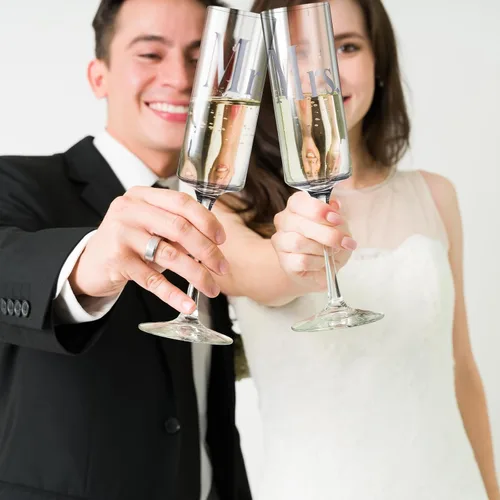 Vista 6 de Boao Juego de 4 flautas para tostadas de boda y servidor de tartas, suministros de recepción de boda, cilindro, copas de champán, cuchillo para Claro