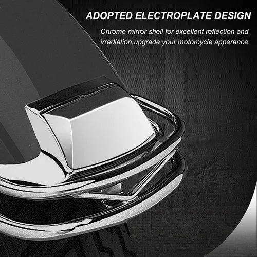 Vista 2 de NTHREEAUTO Luces LED para guardabarros delanteros + luz trasera con punta de guardabarros trasera, lente cromada compatible con Harley Electra Glide