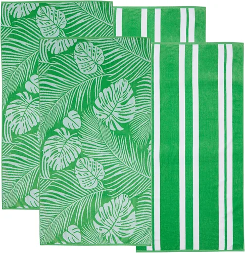 Vista 16 de Great Bay Home Toallas de playa 100% algodón, paquete de 4 toallas de piscina de 30 x 60 pulgadas, toallas absorbentes y de secado rápido