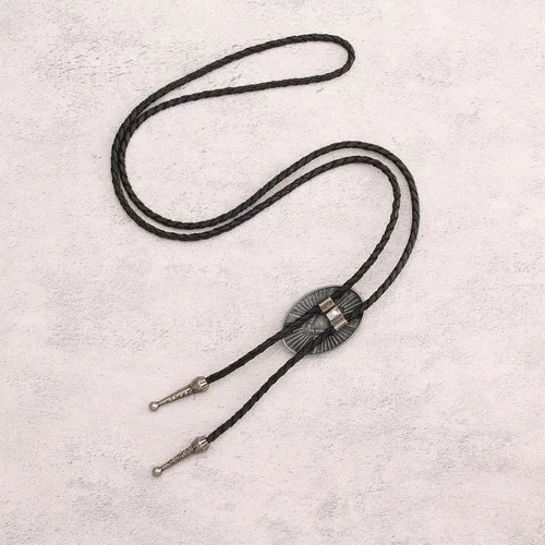 Vista 374 de Jeilwiy Corbata de bolo para hombre, corbata de vaquero occidental, collar de corbata de bolo dorado, corbata de cuero, corbata de Halloween