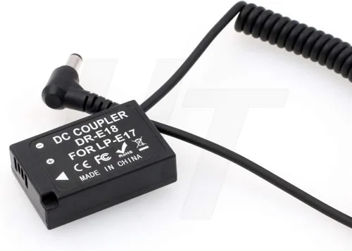 Vista 2 de DR-E18 DC Acoplador Dummy Batería para LP-E17 Canon RP R50 R100 R10 R8 800D 760D/Rebel T7i T6s T6i 8000D KISS X8i DSLR Cámara