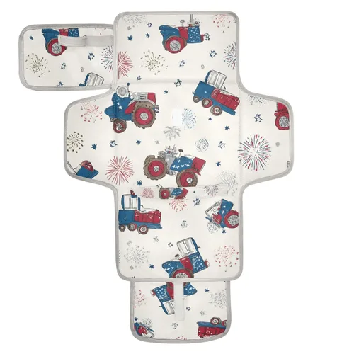 Vista 42 de Cambiador de pañales portátil, cambiador de pañales de viaje, impermeable, plegable, ligero, cambiador de bebé con almohada incorporada, perezosos