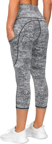 Vista 5 de The Gym People - Pantalones deportivos gruesos de tiro alto, con bolsillos y control de abdomen, leggings para entrenar, correr, hacer yoga