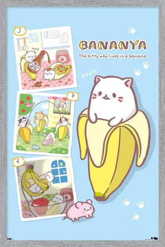 Vista 13 de Trends International Bananya - Póster de pared de collage, 14.72 x 22.37 pulgadas, versión enmarcada de madera de granero