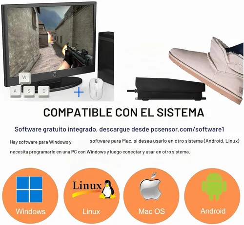 Vista 2 de iKKEGOL Interruptor de pie USB actualizado con un solo pedal de control mecánico Mapa Teclado de ratón Combinación de teclas de acceso rápido