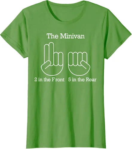 Vista 3 de The Minivan 2 In The Front 5 In The Rear Camiseta, Negro