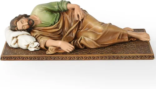 Vista 12 de Estatua Católica BC de San José Durmiente, Figura del Santo Patrono Regalo de Inauguración de Casa, Decoración Devota del Hogar, 6" L, Escultura
