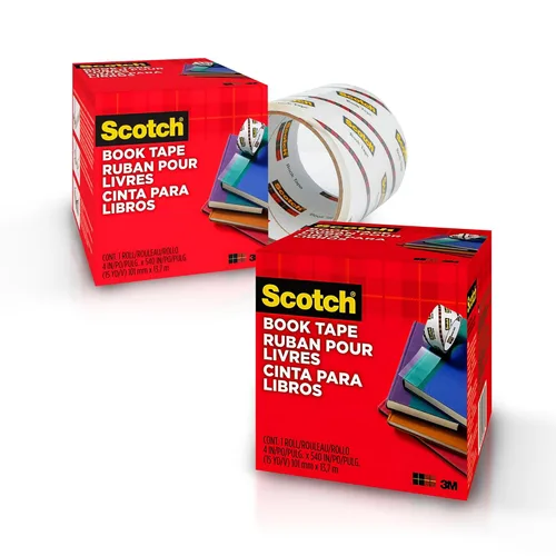 Vista 8 de Scotch - Cinta de reparación de libros, transparente, 4 pulgadas x 15 yardas (núcleo de 3 pulgadas), 2 rollos, cinta adhesiva duradera extra ancha