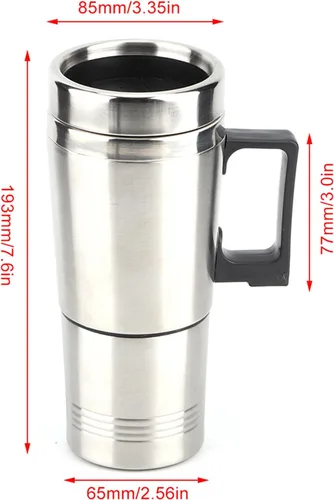 Vista 4 de Hervidor eléctrico portátil para automóvil, 12 V, taza de calefacción eléctrica para café, té, taza de calentamiento de agua, hervidor de viaje