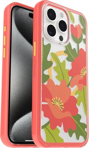 Vista 20 de OtterBox Funda transparente para iPhone 15 Pro MAX (solamente) de la serie Symmetry (transparente), se ajusta a MagSafe, ultra suave, bordes