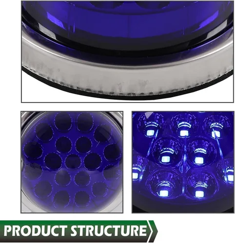 Vista 4 de GRAND ORANGE Lente azul blanco LED marcador de luz de señal de giro lámpara w/base universal