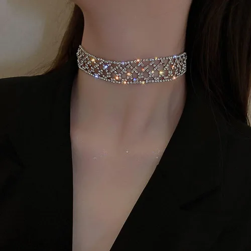 Vista 4 de Missgrace Gargantilla de plata de 3 niveles, collar de cadena de capas delicado collar de cadena simple ajustable con inicial, collar con colgante