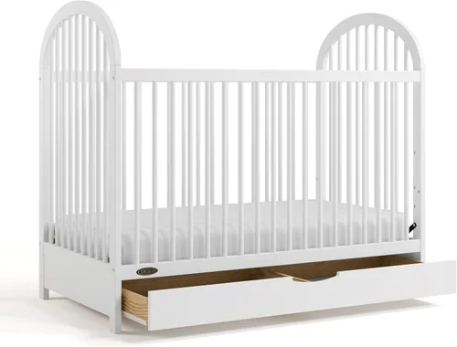 Vista 13 de Graco Cuna convertible Olivia (avena helada) – Certificado GREENGUARD Gold, 100% madera maciza, se adapta a colchón de cuna estándar, cuna de bebé
