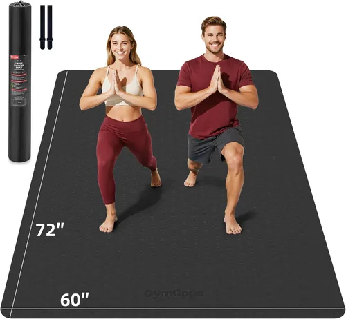 Vista 17 de Tapete de yoga extra grande – 72 x 48 pulgadas o 78 x 57 pulgadas, 1/4 a 1/2 pulgadas de grosor para mujeres y hombres, tapete de pilates