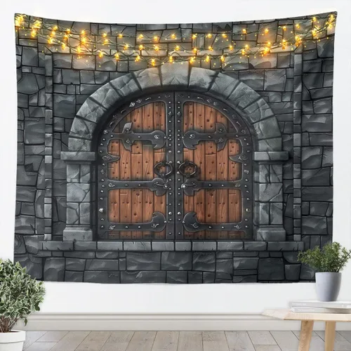Vista 13 de Castle Fairy Tapiz con estampado de leopardo, guepardo africano, tapices para colgar en la pared de la habitación, piel de animal salvaje gris