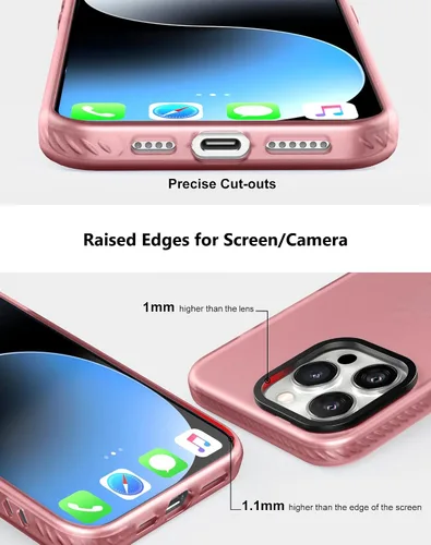 Vista 6 de Cresee Funda compatible con iPhone 15 Pro (6.1 pulgadas), funda translúcida mate para hombres, mujeres, niñas, cubierta trasera delgada, melocotón