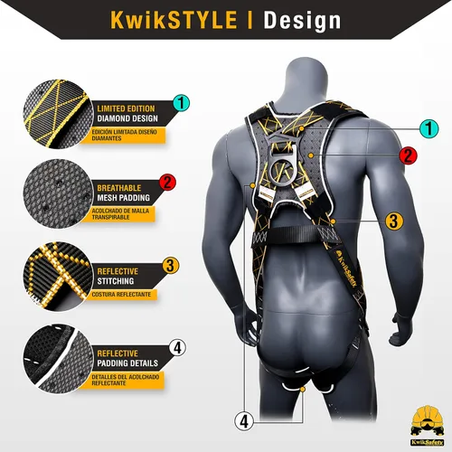 Vista 2 de KwikSafety TORNADO Safety Harness ANSI OSHA Fall Protection Gear
