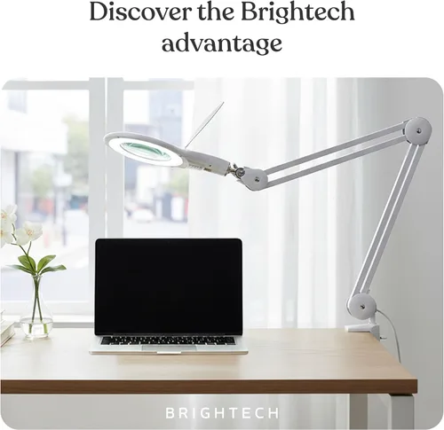 Vista 9 de Lámpara LED de aumento, con brazo giratorio, luz ajustable, para computadoras, escritorios, manualidades o bancos de trabajo, de Brightech, LTVEWDL