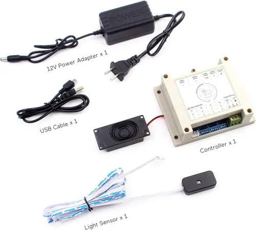 Vista 3 de Accesorios para sala de escape con rompecabezas de audio, linterna brillante para desbloquear y abrir cerraduras electromagnéticas de 12 V