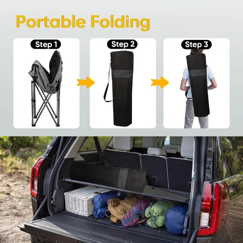 Vista 7 de Colorsoul Sillas de campamento XXL de gran tamaño con soporte de 450 libras, sillas acolchadas extragrandes para exteriores, silla de césped