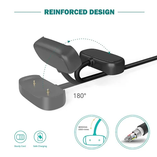 Vista 3 de Cargador de cable USB para Amazfit BIP 3, GTS 2, GTS 2 Mini, GTS 2e, GTR 2, GTR 2e – Paquete de 2 cables de carga de 3.3 pies para T-Rex Pro, BIP U