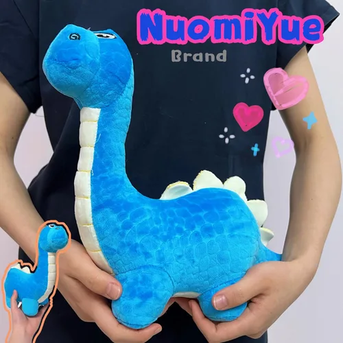 Vista 4 de Juguetes de peluche de braquiosaurio azul de 12 pulgadas para niños y bebés, lindos animales de peluche de dinosaurio para niños y niñas, peluches