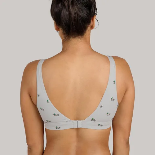 Vista 7 de MeUndies Brasier elástico de algodón orgánico con cuello en V, cómodo bralette para mujer, sin aros, tela exclusiva de Tienda