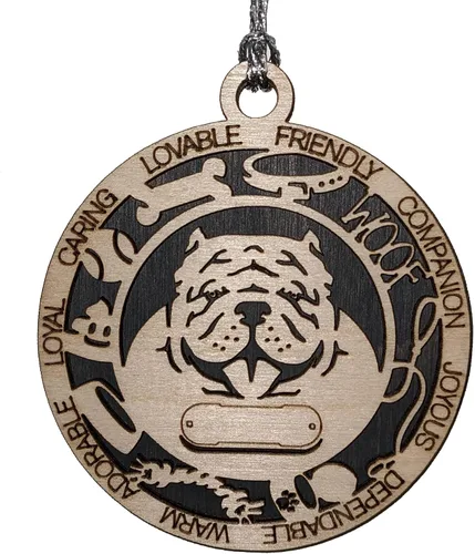 Vista 42 de Adorno de Navidad personalizado para perro Cavalier King Charles Spaniel, redondo de 3 pulgadas, madera cortada con láser de 2 capas, nombre y texto