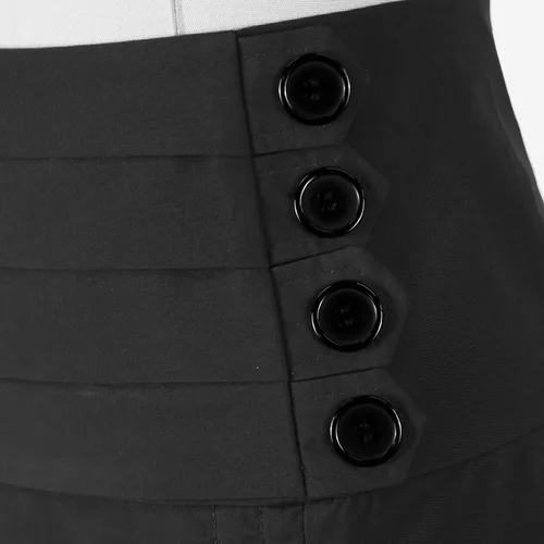 Vista 3 de Falda de fiesta de encaje asimétrica plisada gótica retro steampunk para mujer