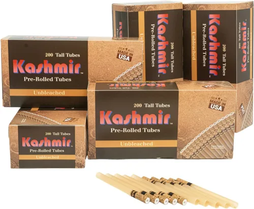 Vista 12 de Kashmir Tubos de cigarrillos – 200 unidades tamaño King – Tubos sin blanquear tamaño King 3.307 in con filtro de estrella – Desprendimiento suave