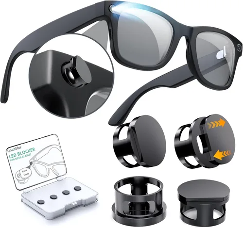 Vista 9 de Paquete de 2 fundas de luz LED para Ray-Ban Meta Way-farer/Skyler/Headliner (Gen 2), protector de luz LED reutilizable para gafas inteligentes