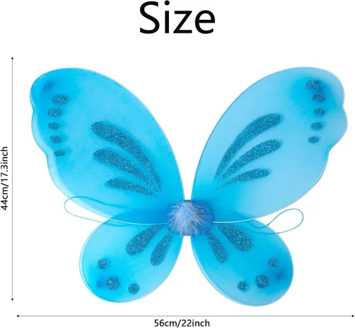 Vista 5 de Colle Alas de hadas para niñas, alas de hadas para adultos, alas de mariposa de vestir, alas de disfraz de fiesta para mujeres y niños