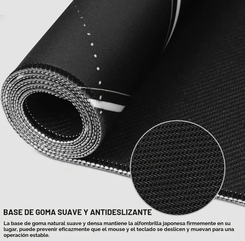 Vista 2 de Alfombrilla de mouse grande extendida para juegos, XXL, impermeable, para teclado de computadora, con base de goma antideslizante, borde cosido